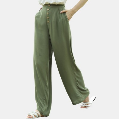 Women's Tapered Smocking Drawstring Pants - Cupshe-xl-green : Target