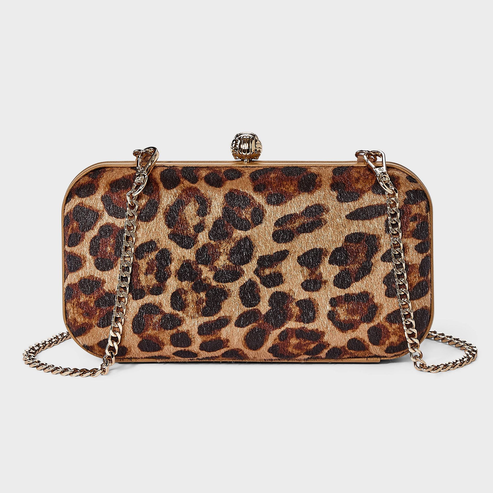 Minaudiere Clutch Crossbody Bag - A New Day™ Leopard