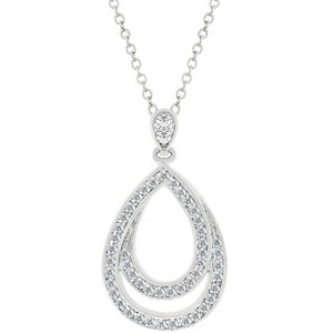 Slickblue Timeless Evening Teardrop Pendant, 1.45ct CZ, Rhodium-Plated, Perfect for Any Occasion - 1 of 3