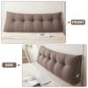 Soft Wedge Teddy Velvet Headboard Pillow w/ Side Pocket - PP Cotton Filled, Triangular Backrest Cushion for Dorm Bed - 3 of 4