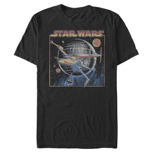Mens Star Wars Death Star And Starfigther T Shirt - 1 of 4