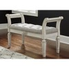 Signature Design by Ashley Traditional Realyn Accent Bench, Antique White - 3 of 4