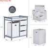 Wooden Baby Changing Table, Diaper Changing Table, Infant Diaper Changing Station Dresser w/Laundry Hamper - 2 of 4