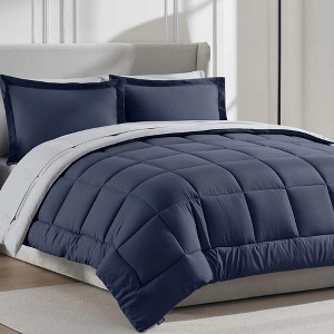 BAGOKIE 5/7 PCS Bed in a Bag Reversible Bedding Set with Comforter, Sheets, Pillow Sham, Pillowcase - 1 of 4