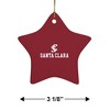 Santa Clara University Primary Logo StarShaped Porcelain Holiday Christmas Tree Ornament  3.1" - 3 of 4