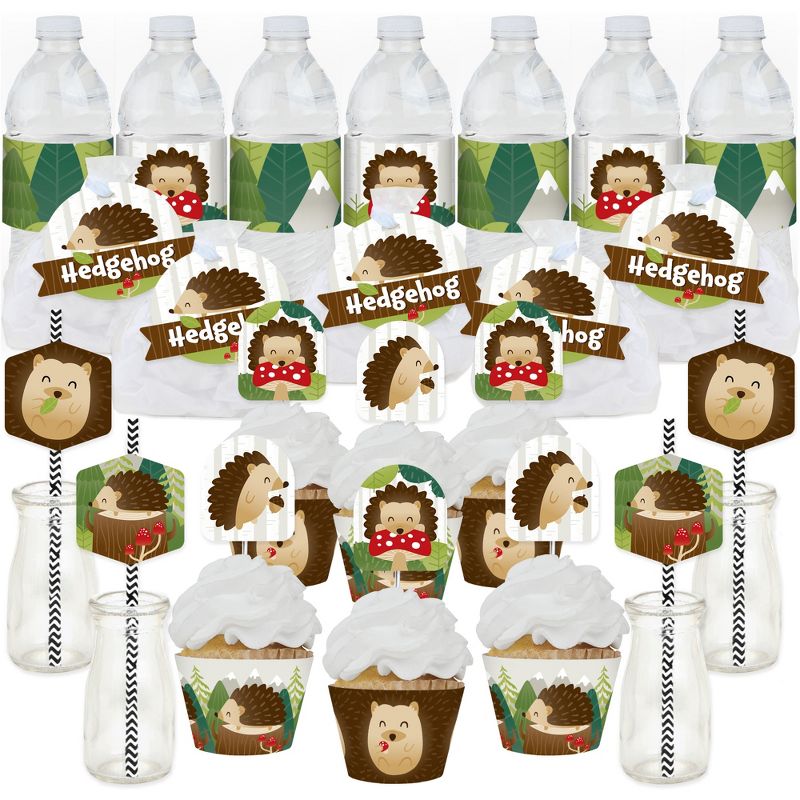 Big Dot of Happiness Forest Hedgehogs - Woodland Birthday Party or Baby Shower Favors and Cupcake Kit - Fabulous Favor Party Pack - 100 Pieces, 1 of 9