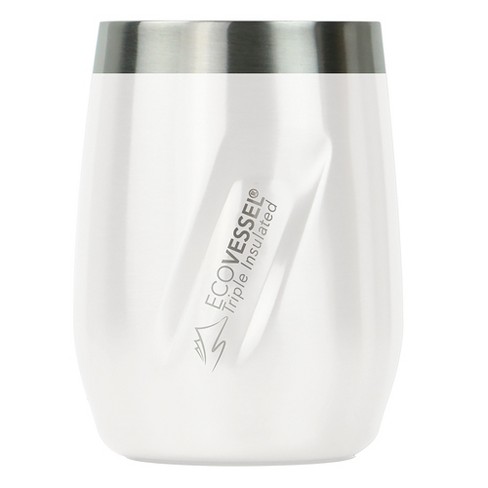 EcoVessel Port 10oz Trimax Insulated Stainless Steel Wine Tumbler - White Pearl