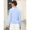 INSPIRE CHIC Women's Business Casual Pleated Stand Up Neck Puff Long Sleeve Office Blouses - 3 of 4