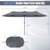 Costway 15.5 FT Extra-Large Patio Umbrella with LED Solar Lights & 12 Heavy-Duty Ribs Beige/Orange/Brown/Gray/Navy/Red - 3 of 4