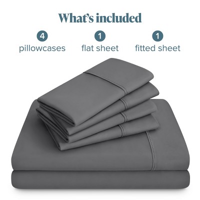 Gray Full-XL Microfiber Deep Pocket 6-Piece Sheet Set