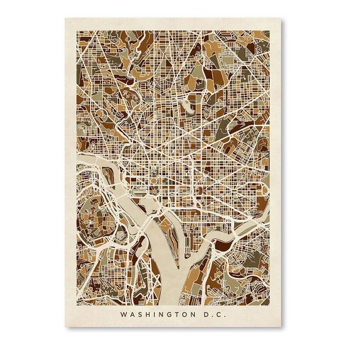 Americanflat Washington Dc Street Map New 4 By Michael Tompsett 16 X Unframed Print Target