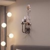 Vintage Wall Sconce with Distressed Finish and Three Light Bulbs, Elegant Rustic Home Lighting Fixture, 1pc - 3 of 4