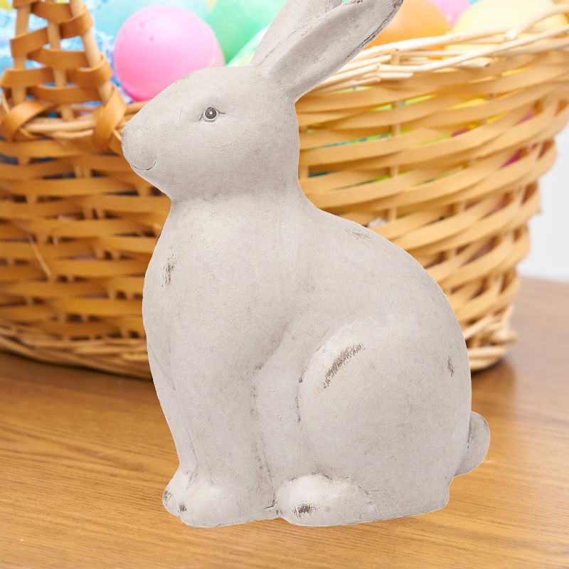 Transpac Terracotta 8.25" White Easter Rustic Bunny Decor, 5 of 6