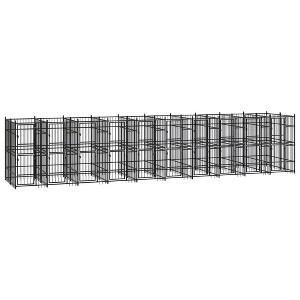 vidaXL Outdoor Dog Kennel Large Dog Crate Dog Cage Exercise Playpen Steel - 1 of 4