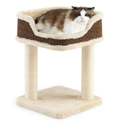 Tangkula Cat Tree Multi-Level Cat Tower w/ Scratching Posts & Large Plush Perch