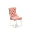 East West Furniture DAP2F23 Dallas Parson Kitchen Chairs - Button Tufted Nailhead Trim Beige Red faux Leather  Dining Chairs, Set of 2, linen white - 4 of 4