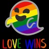 Adult Design By Humans Happy Ghost Love Wins Pride By Tank Top - 2 of 2
