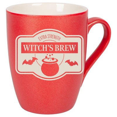 100 North Magic Potion 10 Ounce Crimson Red Metallic Finish, Comfortably Fits Your Hands, New Bone China Coffee Tea Cup Mug, Witch's Brew