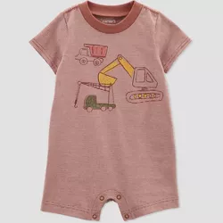 Carter's Just One You® Baby Boys' Construction Romper - Brown 3M