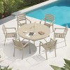 53" Outdoor Round Patio Dining Table with Umbrella Hole, All-Weather Metal Outdoor Dining Table for Garden, Balcony, or Backyard–The Pop Home - 3 of 4