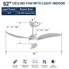 52"Smart Ceiling Fans With Dimmable Led Light 3 Solid Wood Blades Reversible Dc Motor White By Remote Or App And Voice Control-The Pop Home - 4 of 4