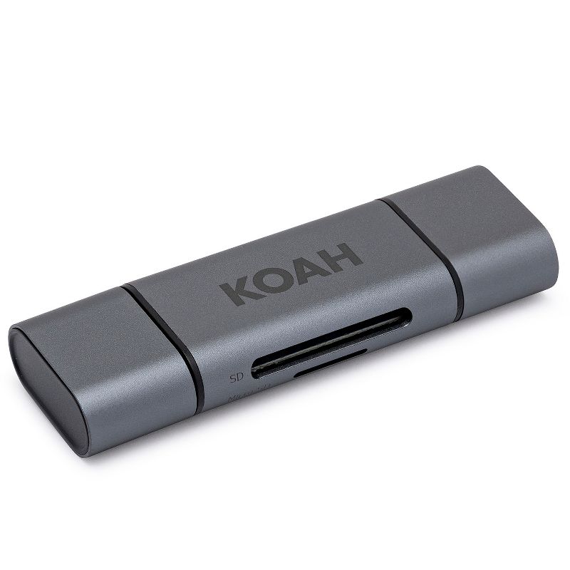 Koah PRO 2-in-1 Aluminum Shell OTG Dual Slot SD Card Reader, 1 of 4