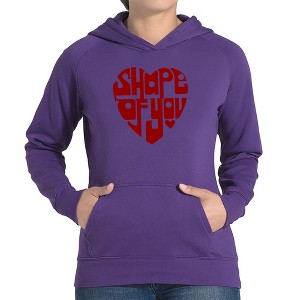 LA Pop Art Women's Word Art Hooded Sweatshirt - Shape of You - 1 of 4