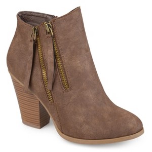 Journee Collection Womens Vally Inside Zip Stacked Heel Booties - 1 of 4