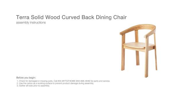 Terra Solid Wood Curved Back Dining Chair - Threshold™ designed with Studio McGee, 2 of 15, play video