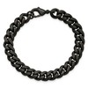Black Bow Jewelry 10mm Black Plated Stainless Steel Brushed Curb Chain Bracelet, 8.5 In - 3 of 4