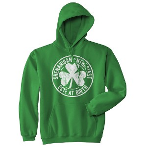 Shenanigan Enthusiast Hoodie Funny St Patricks Day Sweatshirt Cool Green Graphic Novelty Sweatshirt - Crazy Dog Hoodie - 1 of 4
