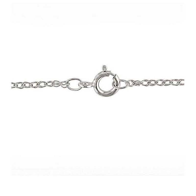 Pompeii3 Solid 10k White Gold 18" Dainty Chain With Spring Ring, 4 of 6