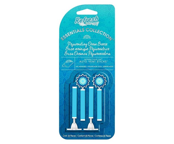 Refresh Your Car Essentials Collection Rejuvenating Ocean Breeze 4pk Vent Stick