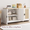 Rattan Sideboard Buffet Cabinet, Farmhouse Storage Console with Adjustable Shelves for Dining Room and Living Room - 4 of 4