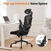 CAVINAS High-Back Desk Chair with Adjustable Lumbar Support & Headrest, Ergonomic Office Chair, Mesh Computer Chair with Soft Flip Up Arms - 4 of 4