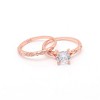 Lanelle Wedding Ring Set for Women Sterling Silver Engagement Ring Matching Band by Ginger Lyne Collection - 3 of 4