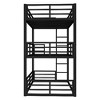 Kumasinova Metal Triple Bunk Bed, Heavy-Duty Steel Bed Frame with Full-Length Guardrails, Noise-Reducing Design for Shared Kids' Rooms/Guest Spaces - 3 of 4
