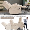 PAGED Modern Recliner Chair, Heating Massage Chair with Cup Holder, Side Pocket and USB Port, Chenille Accent Chair for Bedroom, Living Room - 3 of 4
