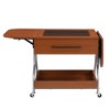 Anybear Modern Extended Coffee Table with Wheels, Folding Coffee Table with 1 drawer and 2-Tier Storage - 4 of 4