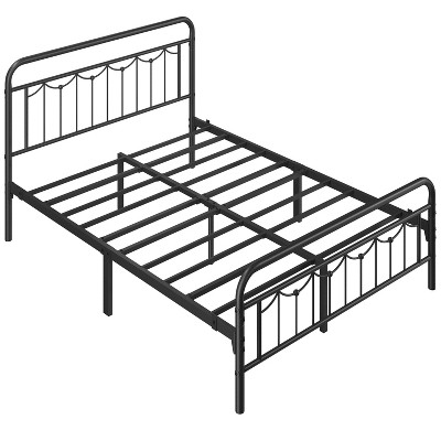Yaheetech Metal Platform Bed Frame with Vintage Headboard and Footboard