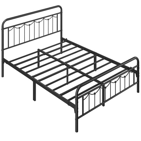 Yaheetech Metal Platform Bed Frame with Vintage Headboard and Footboard - image 1 of 4