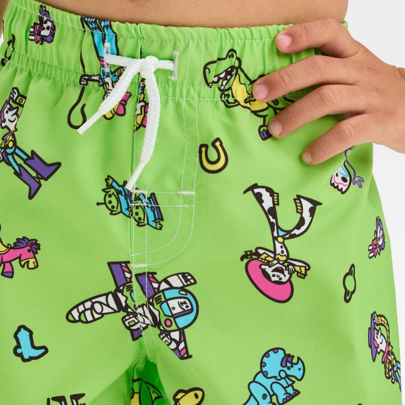 Toddler Boys' Disney Toy Story Swim Shorts - Green, 3 of 4