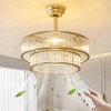 KAISITE Modern Crystal Column Ceiling Fan with Light Remote Reversible Motor - 3 of 4