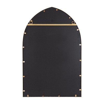 Larisa 24x36 Gold Arched Mirror with Iron Inlay