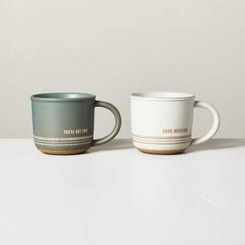 15oz Stoneware Good Morning & You've Got This Striped Mugs - Hearth & Hand™ with Magnolia
