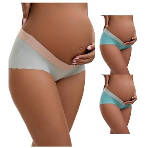 INSPIRE CHIC Women's Low Waist Ice Silk Briefs Pregnancy Under the Bump Underwear 3 Packs - 1 of 4