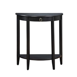 Royal Hampton Half Moon Shaped Console Table with One Storage Drawer, Black - 1 of 1