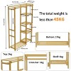 Artloge 6 Tier Heavy Duty Dustproof Bamboo Garment Clothes Rack Shoe Rack Display Storage Shelves Closet Stand 4 Grid with Curtain for Home - 3 of 4