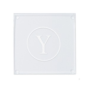 Personalization Mall Classic Celebrations Engraved Initial Glass Coaster - 1 of 1