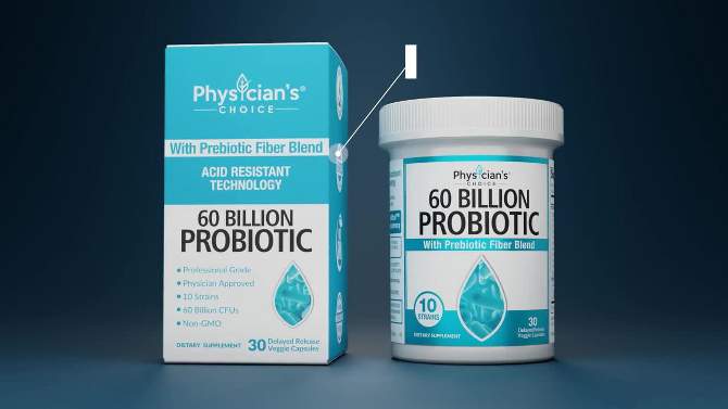 Physician's Choice 60 Billion Probiotic with Prebiotic Capsules, 2 of 12, play video